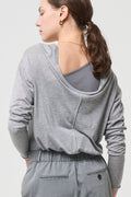 2way Sheer back open T-shirt - GRAY