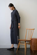 Double Sleeves Knit Dress - GRAY / SHORT・LONG