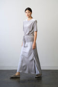 Satin Maxi Skirt - GRAY