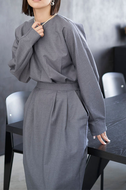 Rhombus Cocoon One piece - GRAY