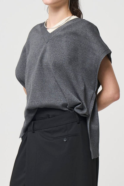 2way Spring Knit Poncho - GRAY