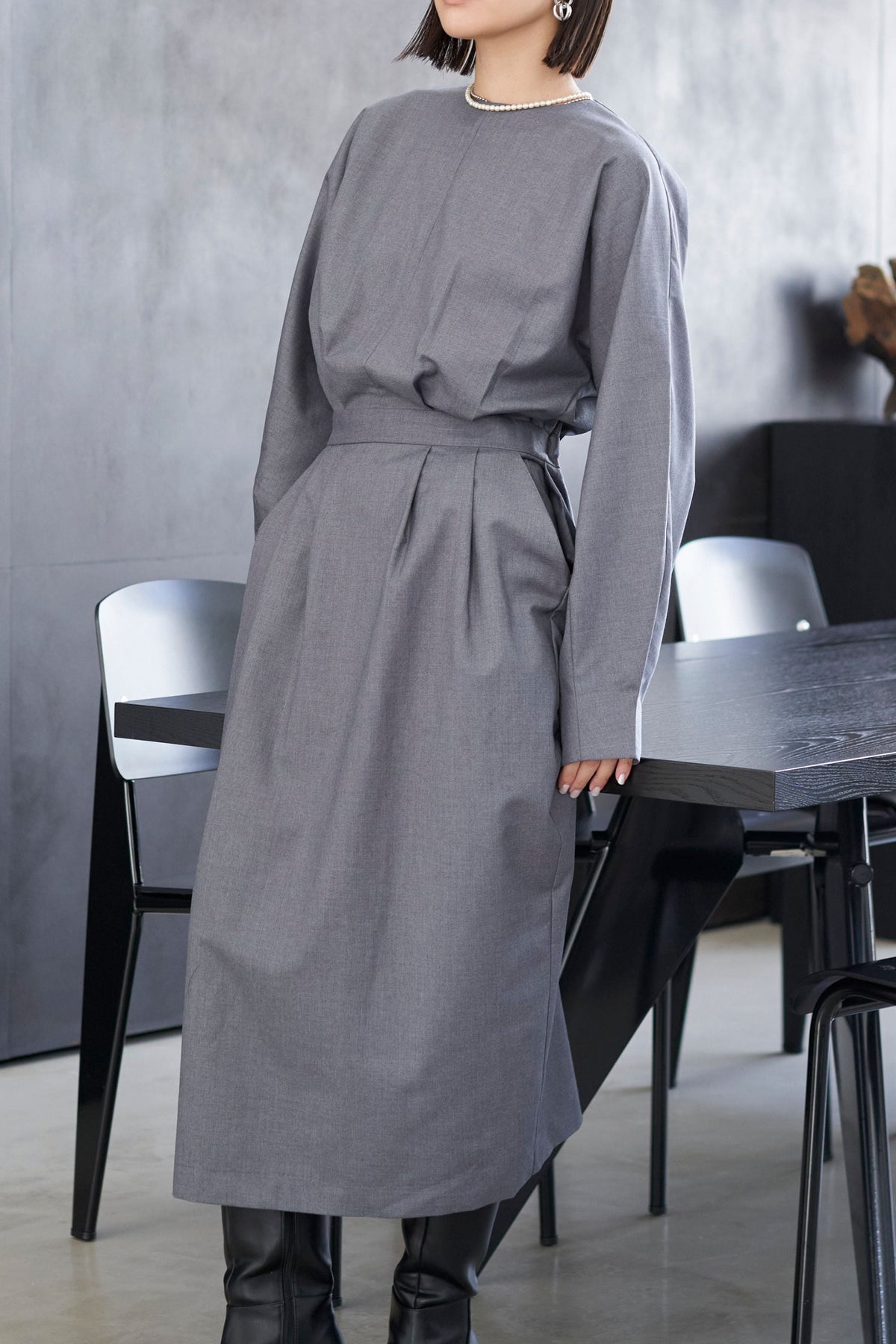 Rhombus Cocoon One piece - GRAY