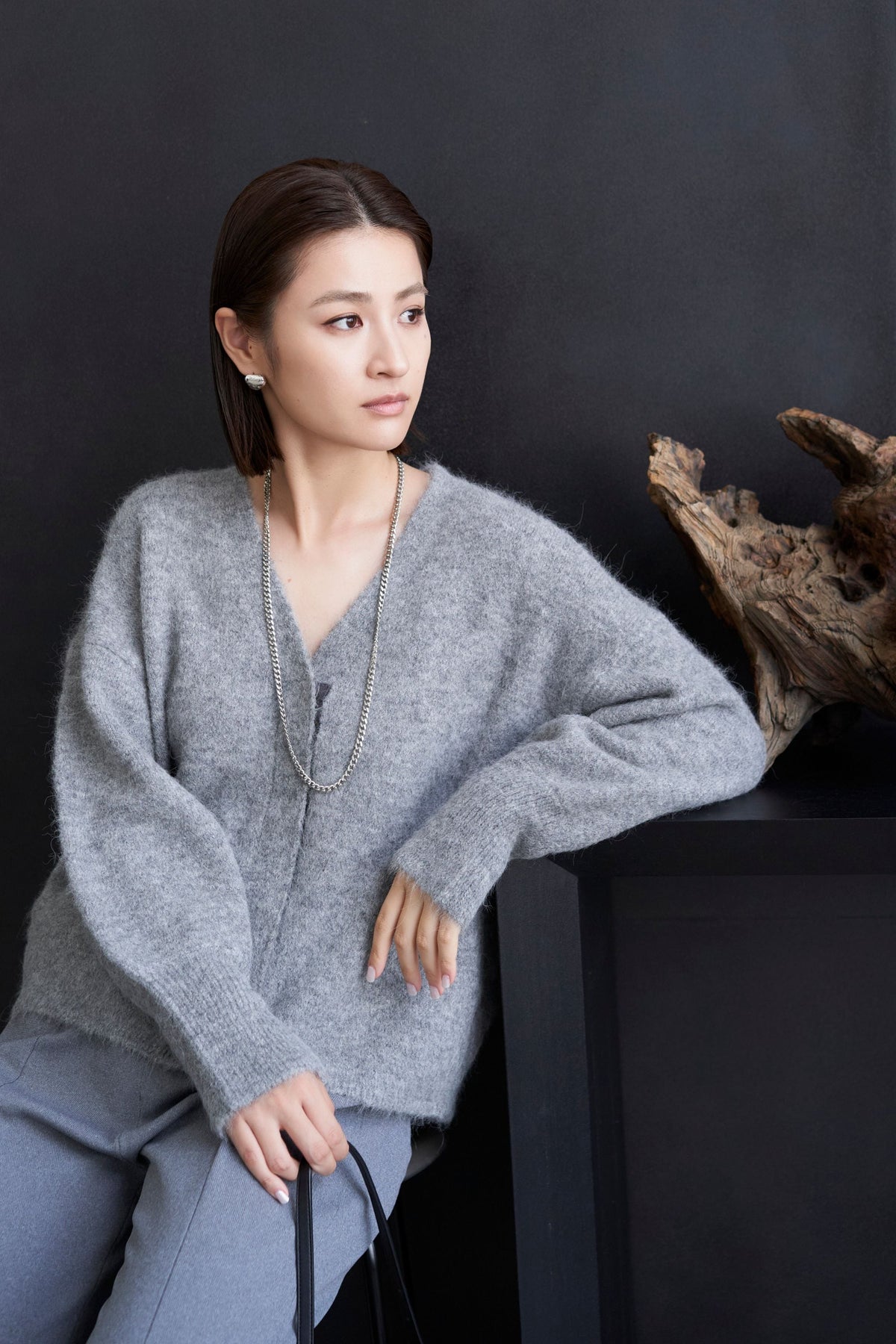 Shaggy Cardigan - GRAY