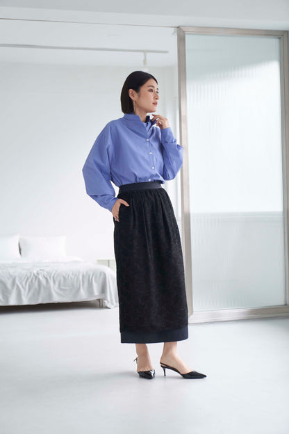 Rain Jacquard Skirt - BLACK