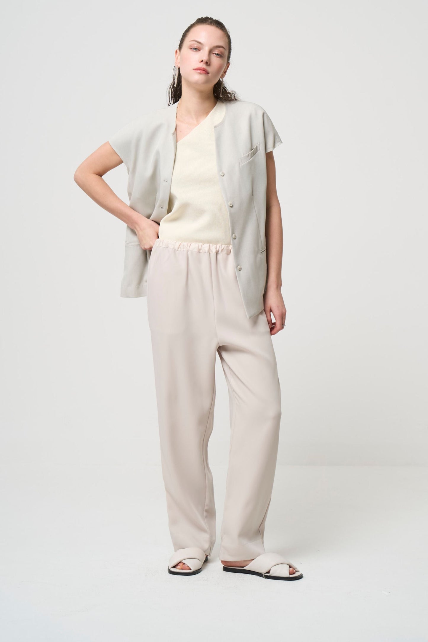 Switching Relax Pants - WHITE