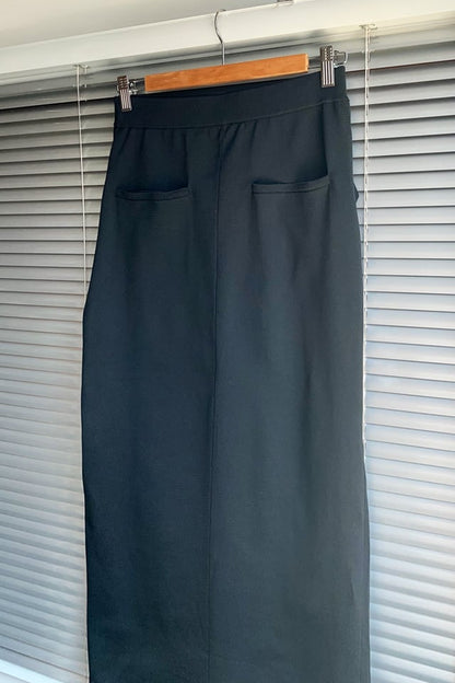 RESTOCK!  Smooth Gather Knit Skirt - TAUPE