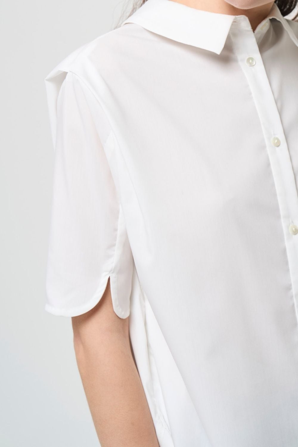 2way Collar Blouse - WHITE