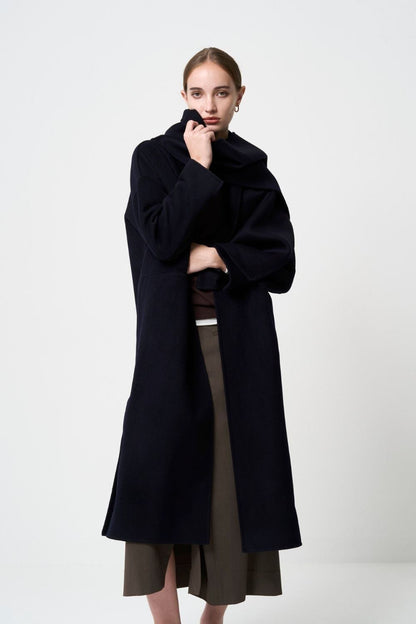 Wool River Tailored Coat - Dark Navy