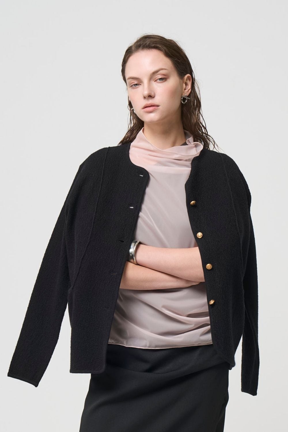 Relax Silk Jacket - BLACK