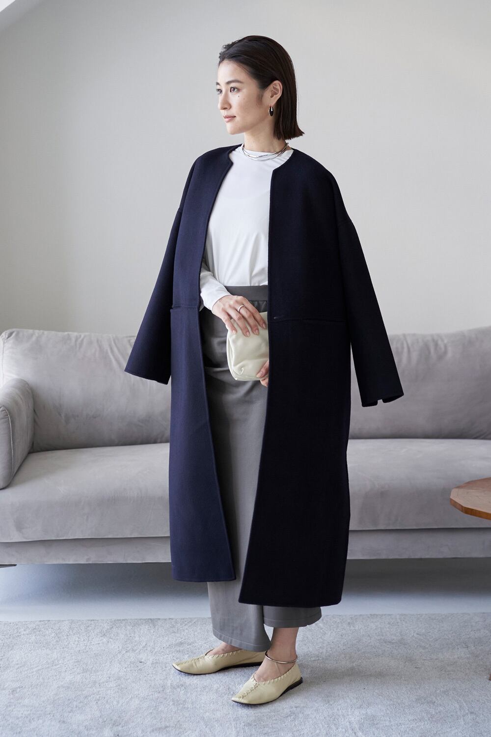 Wool River Tailored Coat - Dark Navy