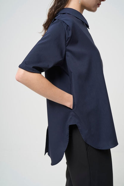 2way Collar Blouse - NAVY