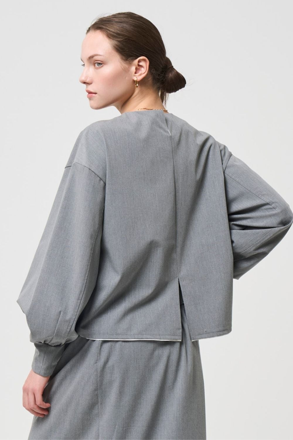 Mannish Pocket Tops - GRAY