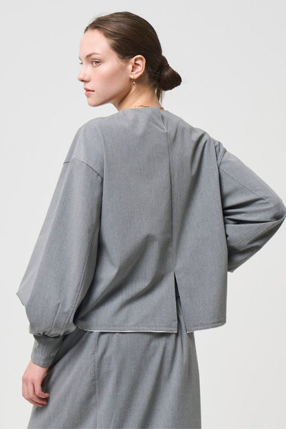 Mannish Pocket Tops - GRAY
