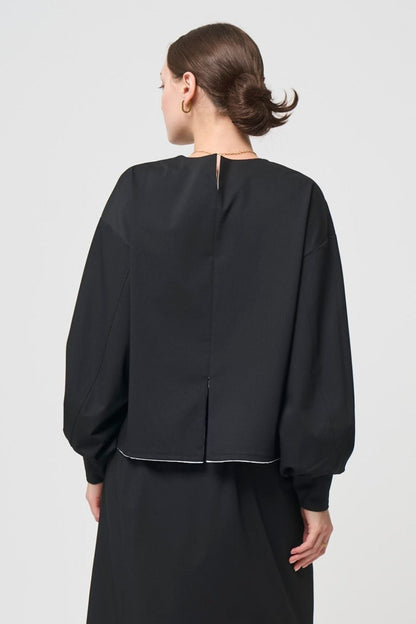 Mannish Pocket Tops - BLACK