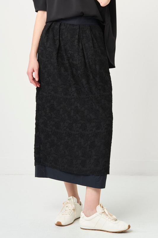 Rain Jacquard Skirt - BLACK