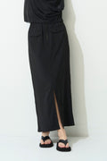 2way Long Straight Skirt - BLACK