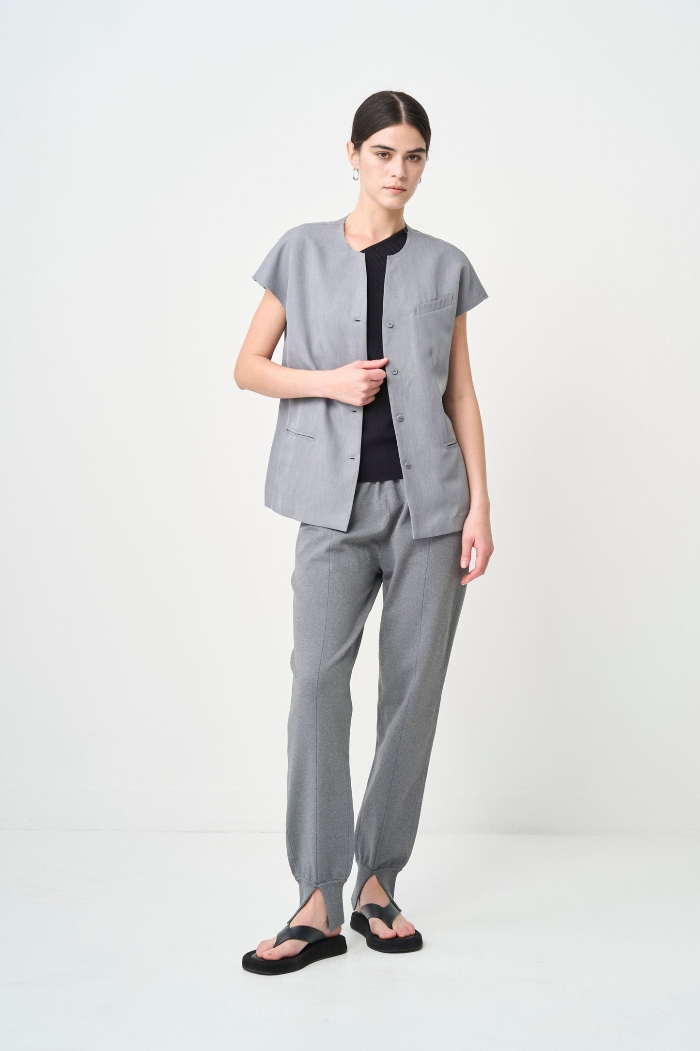 Short Sleeves Shirts Jacket - GRAY
