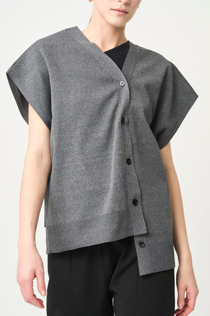 2way Spring Knit Poncho - GRAY