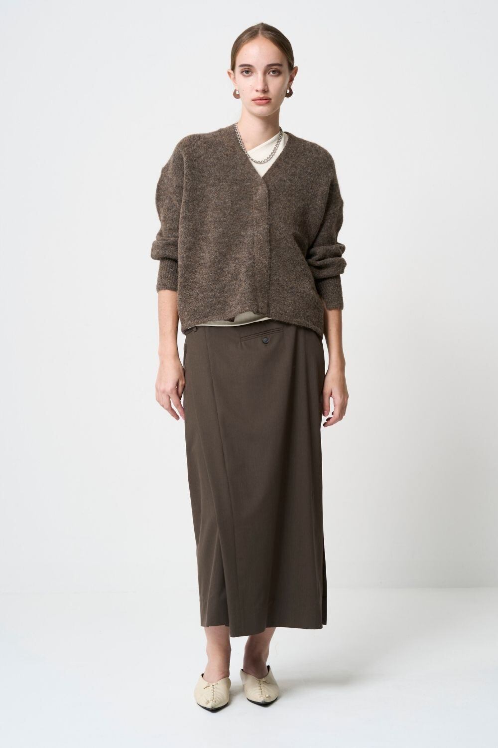 Shaggy Cardigan - BROWN