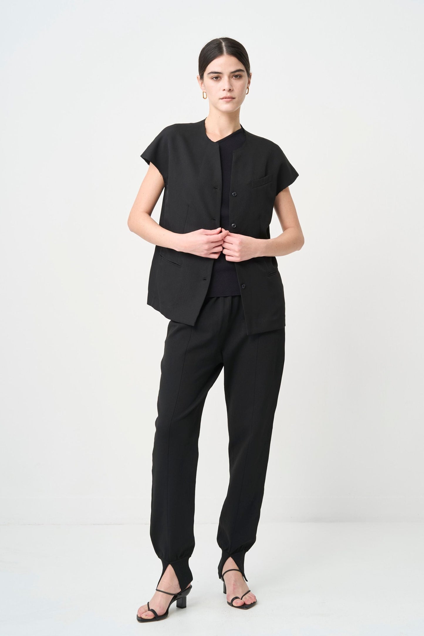 Short Sleeves Shirts Jacket - BLACK