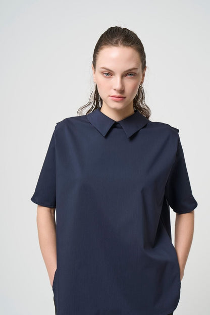 2way Collar Blouse - NAVY