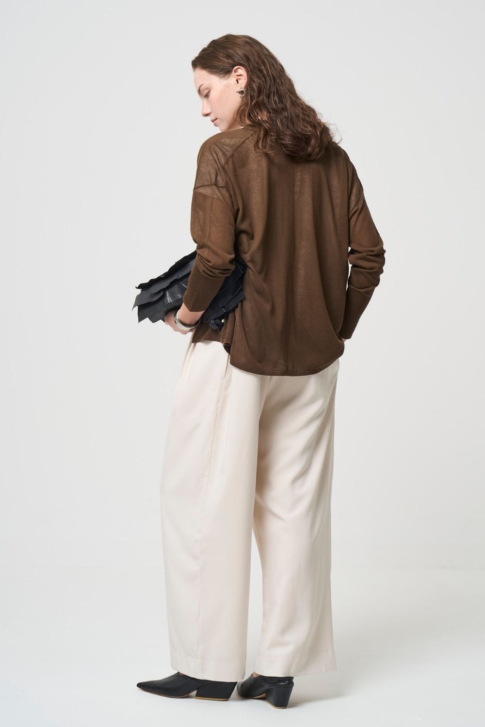 Breathable Cotton Cardigan - BROWN