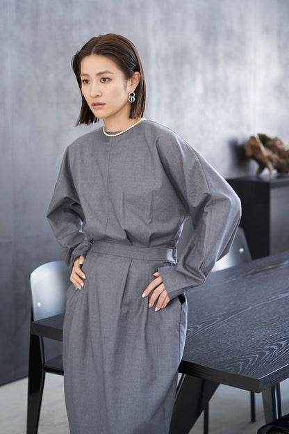 Rhombus Cocoon One piece - GRAY