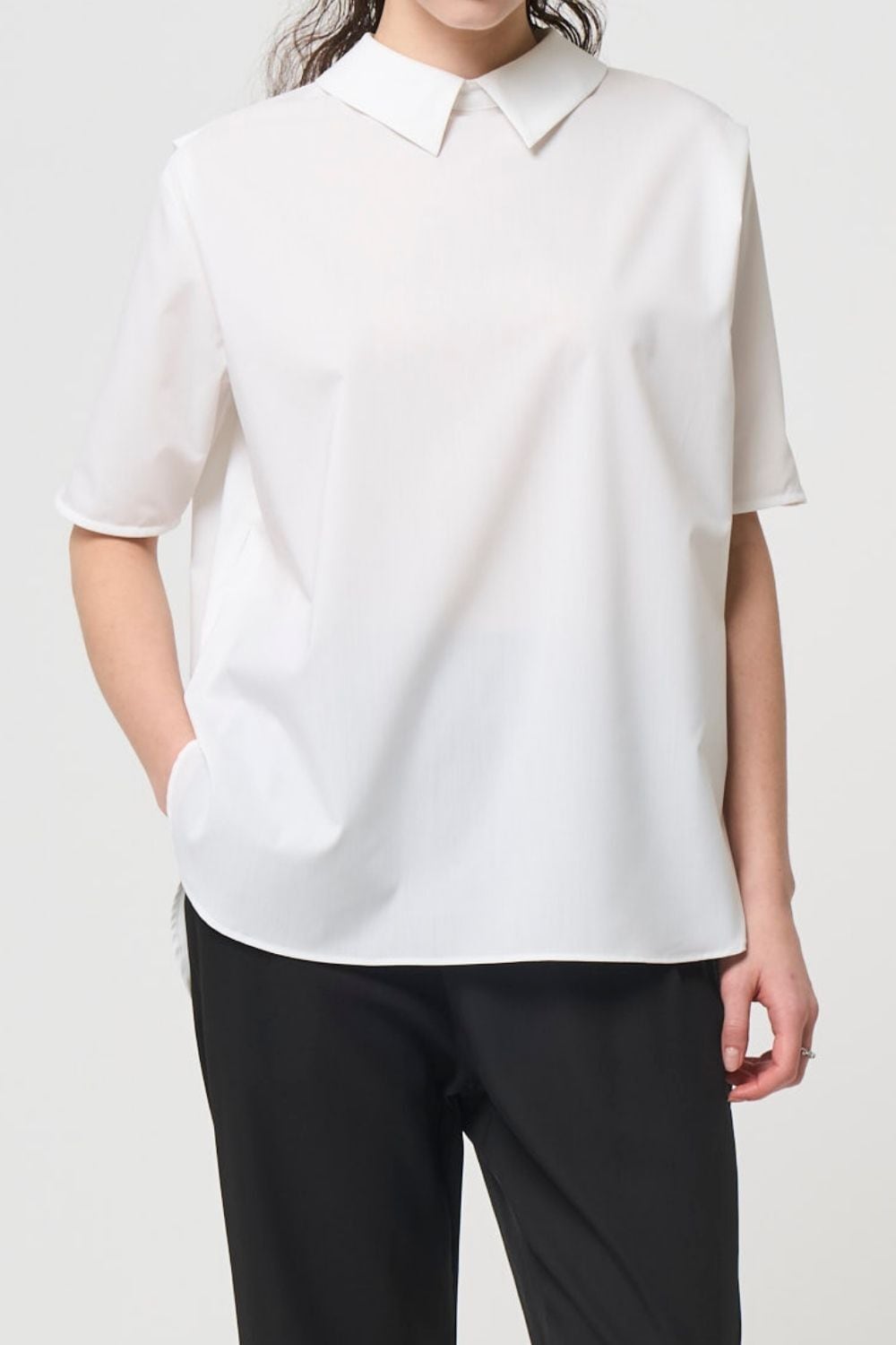 2way Collar Blouse - WHITE
