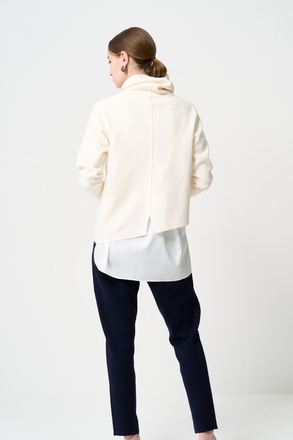 STAND-UP COLLAR OVER SHIRT - WHITE