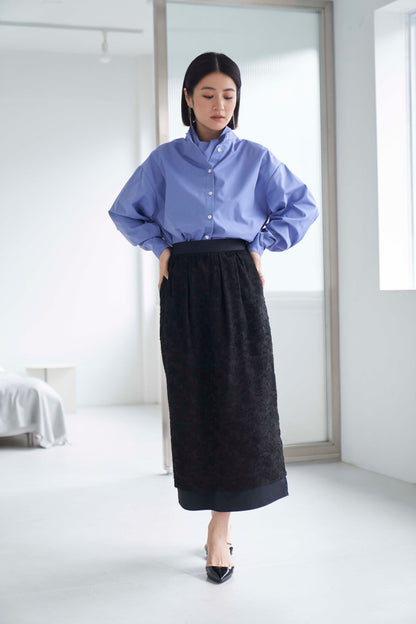 Rain Jacquard Skirt - BLACK