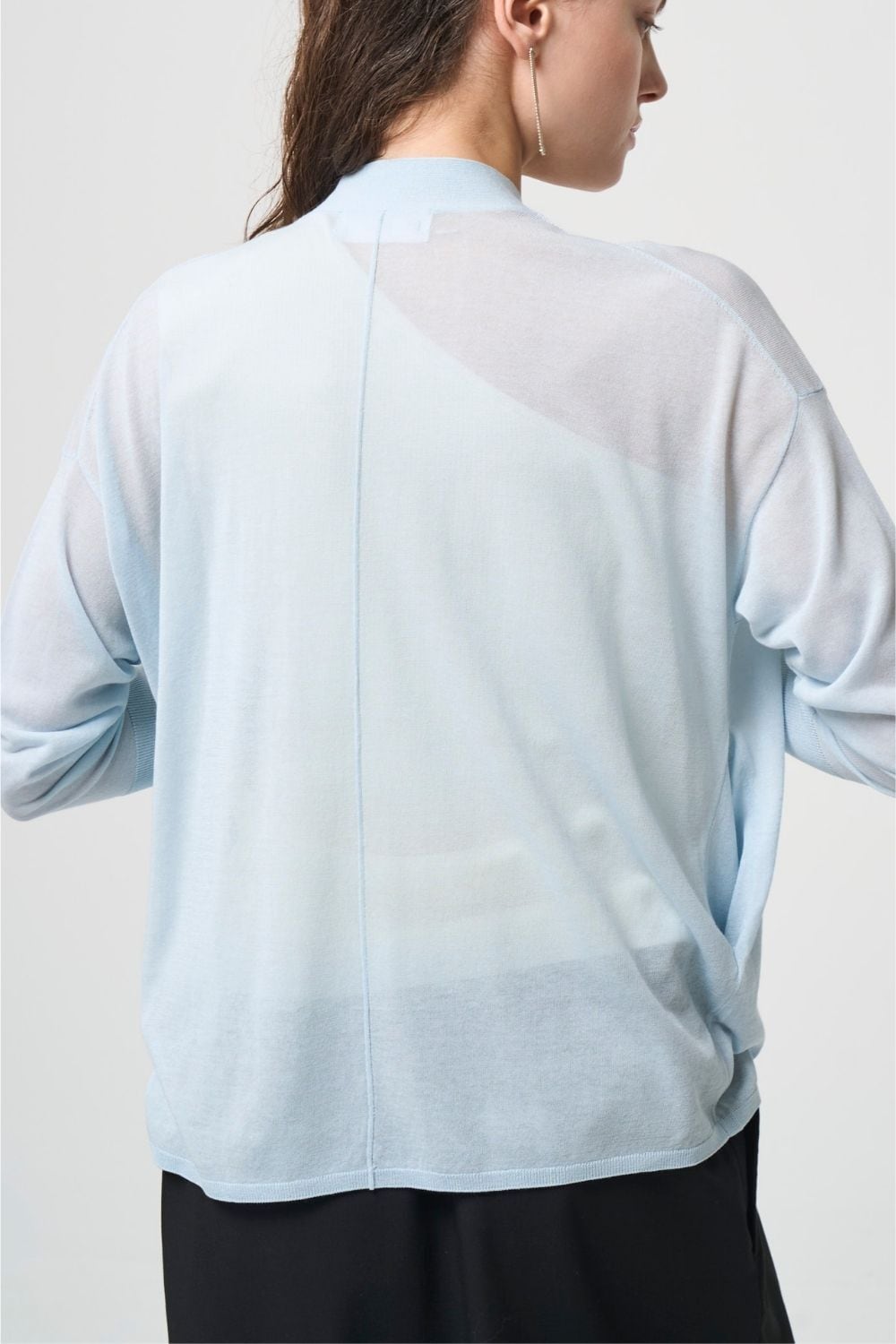 Breathable Cotton Cardigan - BLUE