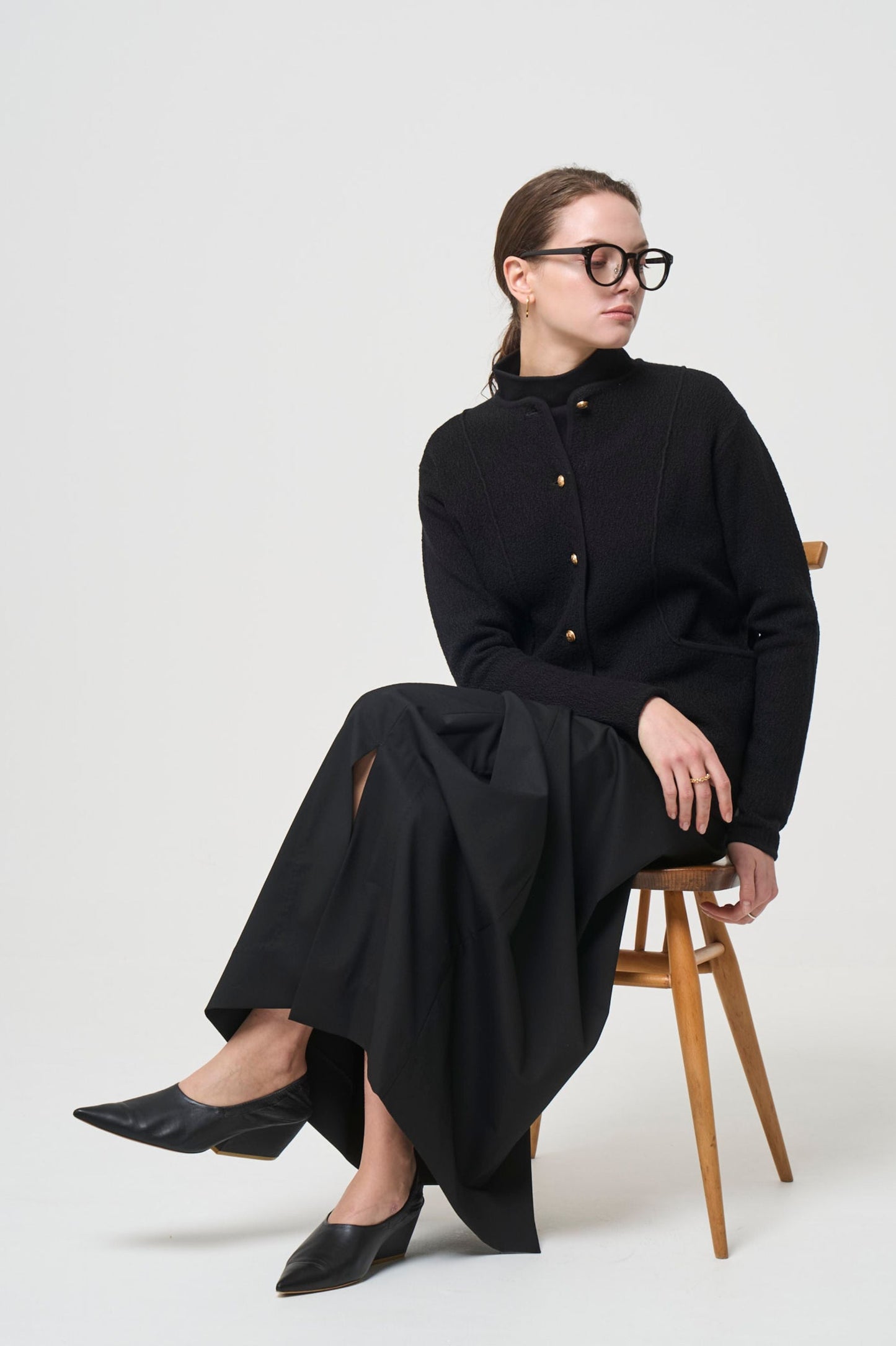 Relax Silk Jacket - BLACK