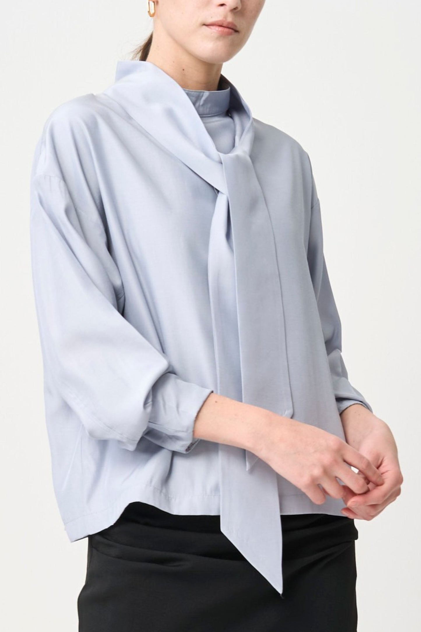 Ribbon Blouse - ICE GRAY