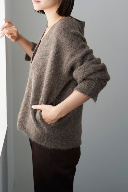 Shaggy Cardigan - BROWN