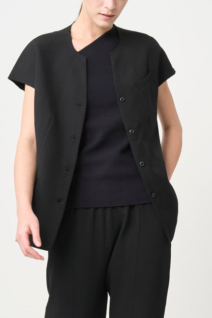 Short Sleeves Shirts Jacket - BLACK