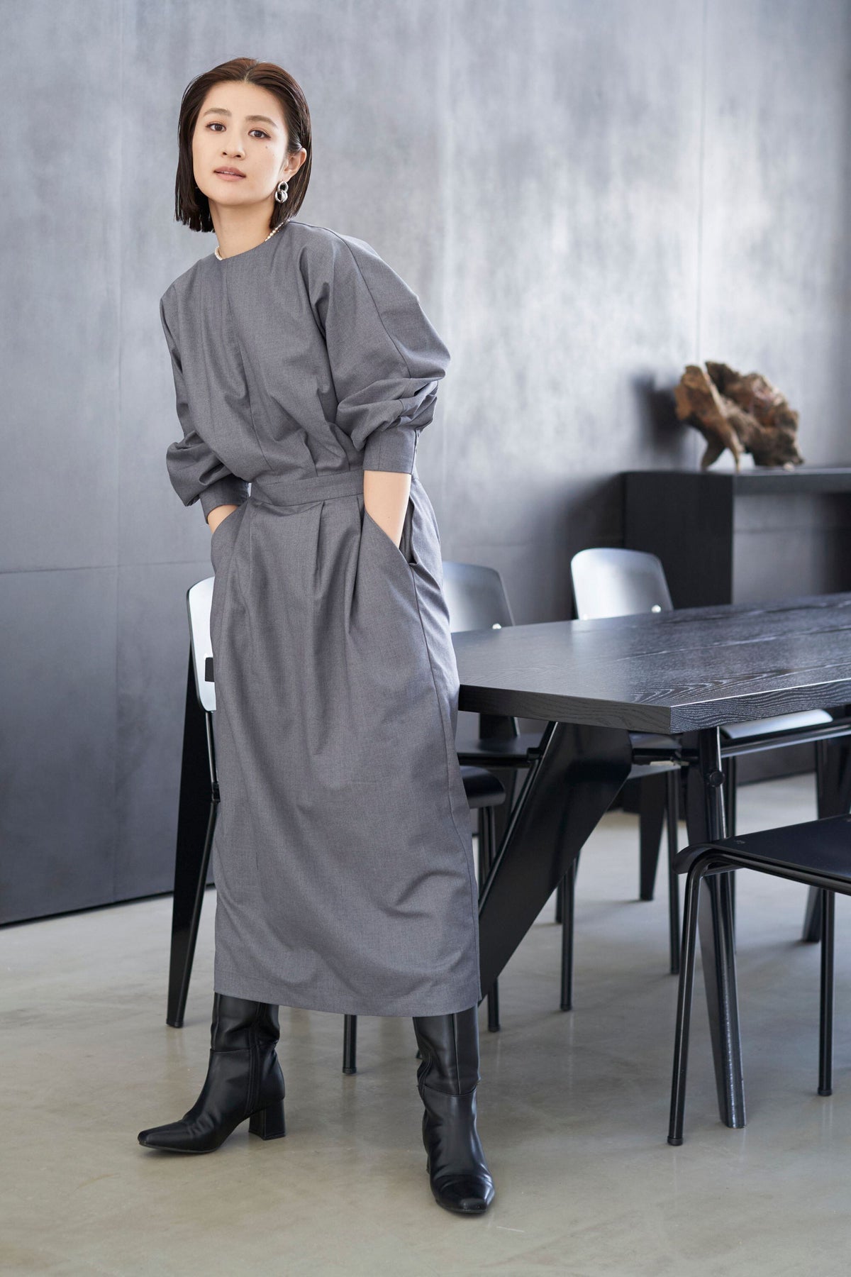 Rhombus Cocoon One piece - GRAY