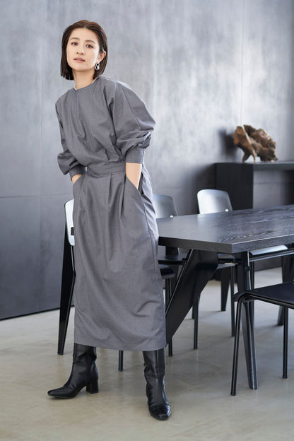 Rhombus Cocoon One piece - GRAY