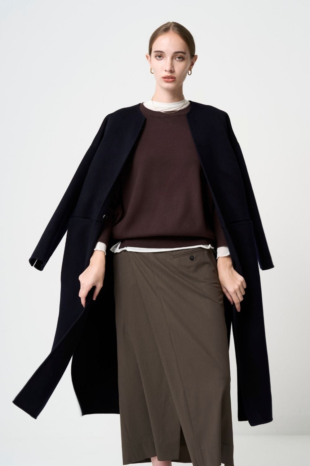 Wool River Tailored Coat - Dark Navy