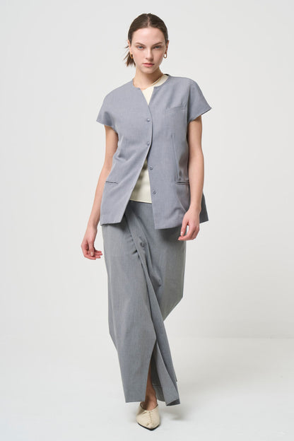 Short Sleeves Shirts Jacket - GRAY