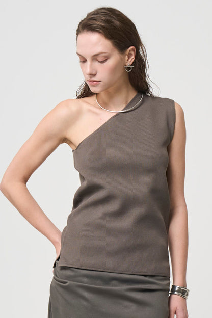 Minimal Shoulder Cutsew - SAND BEIGE