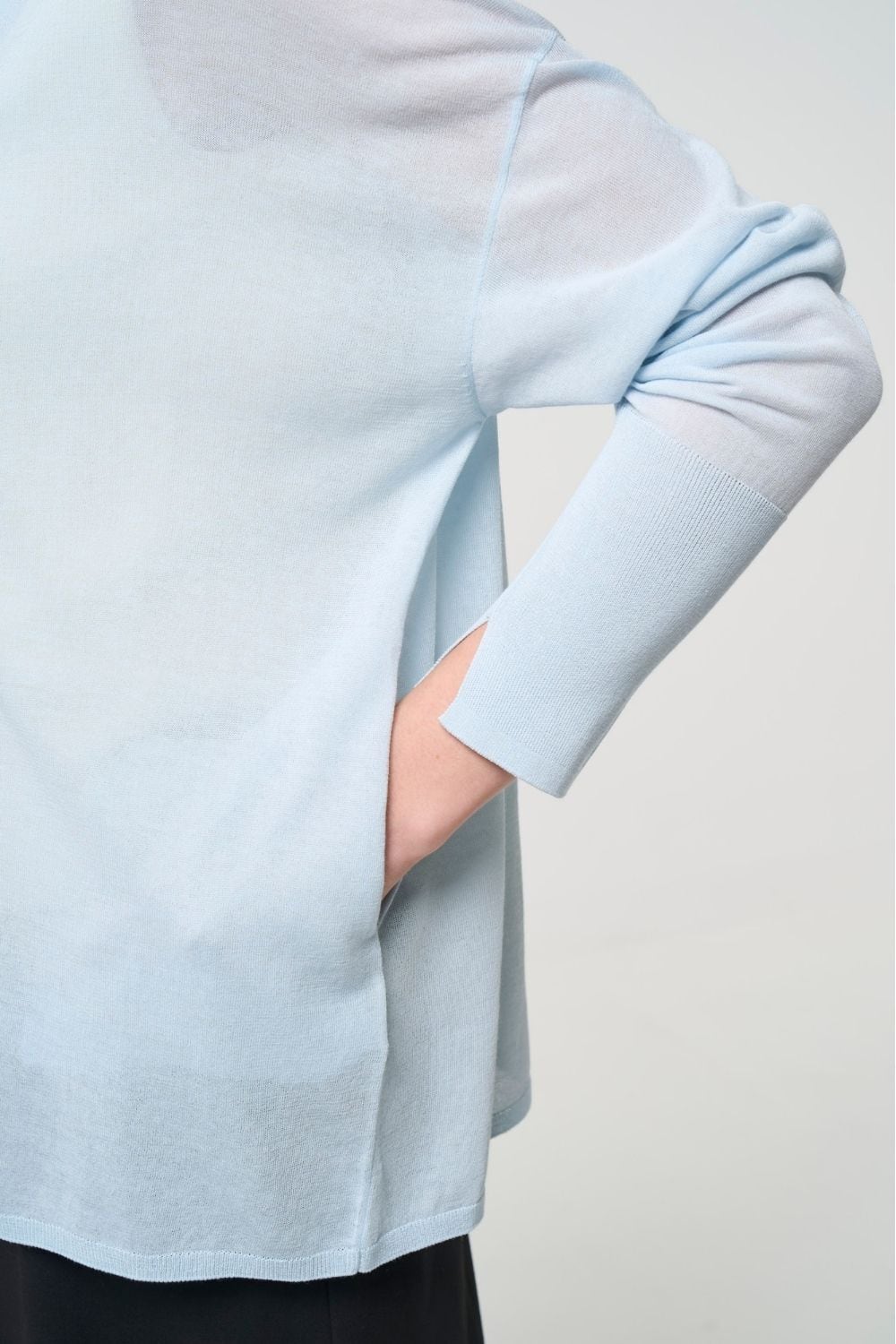 Breathable Cotton Cardigan - BLUE