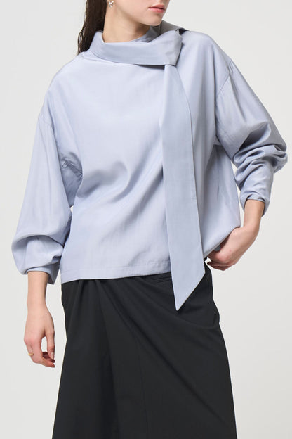 Ribbon Blouse - ICE GRAY