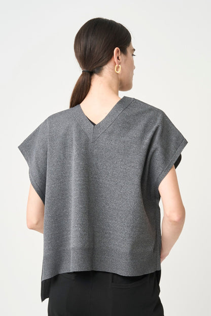 2way Spring Knit Poncho - GRAY