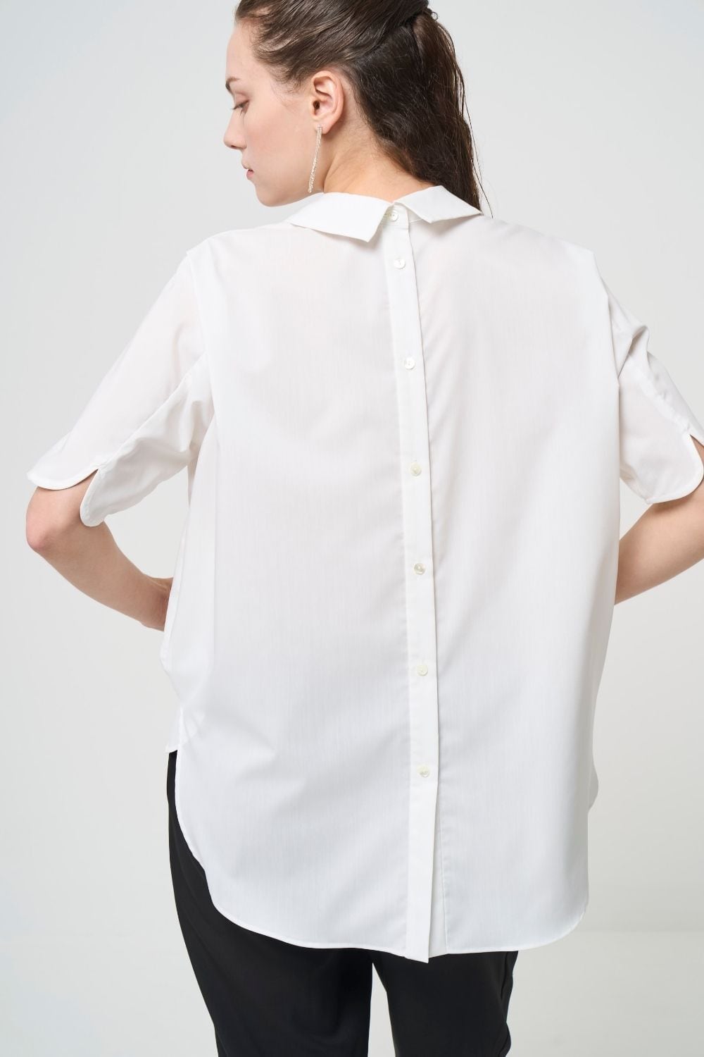 2way Collar Blouse - WHITE