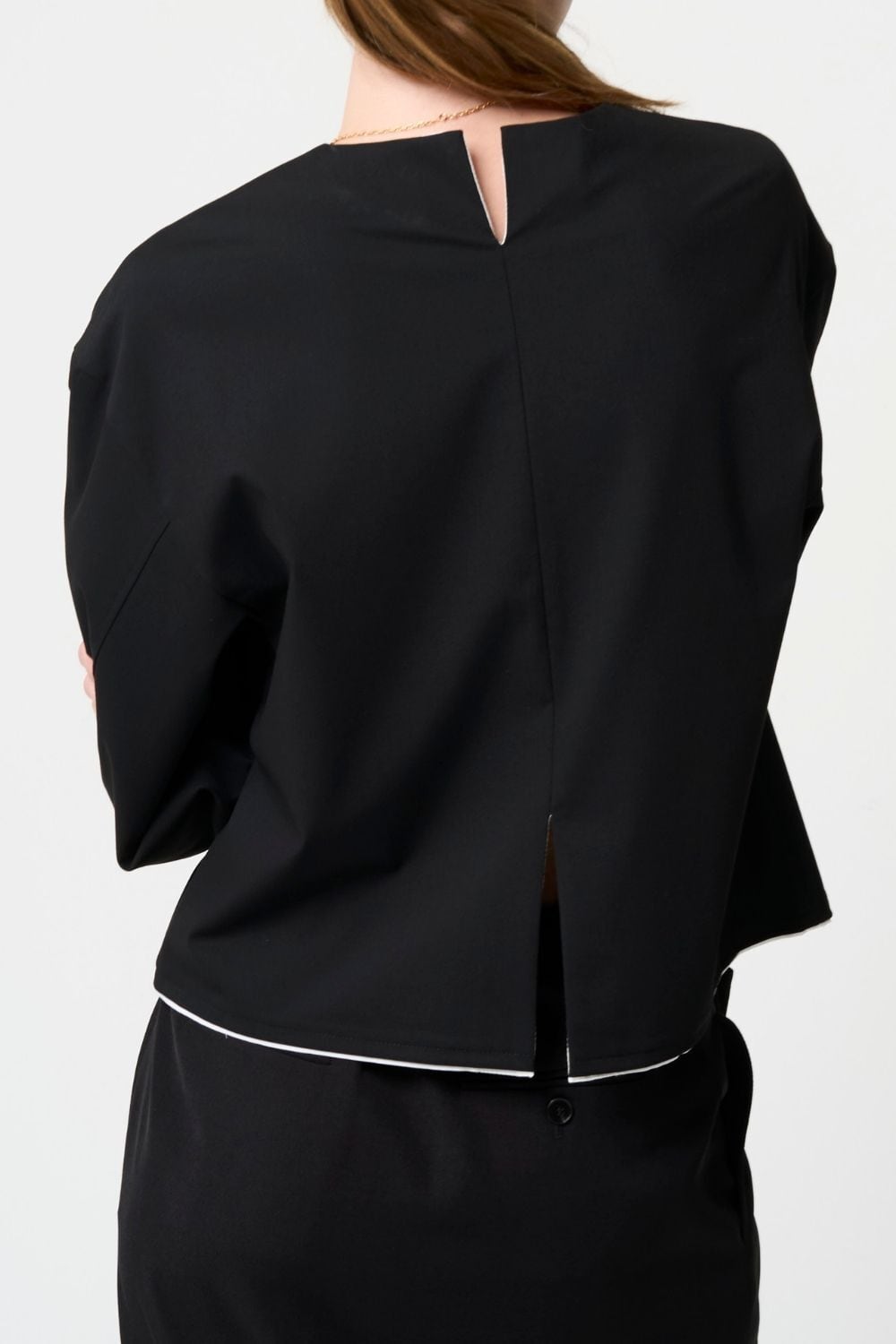 Mannish Pocket Tops - BLACK