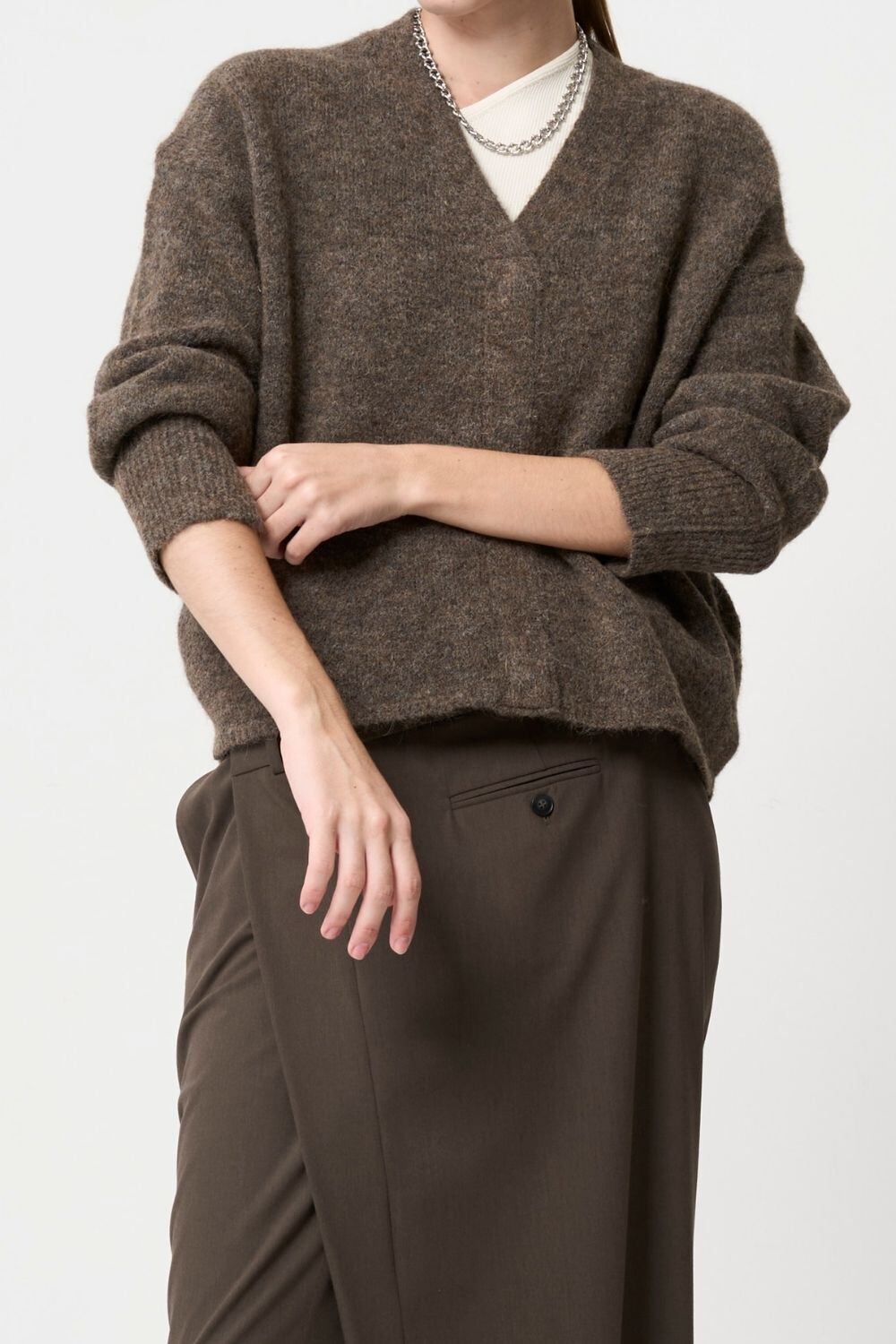 Shaggy Cardigan - BROWN