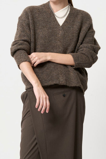 Shaggy Cardigan - BROWN