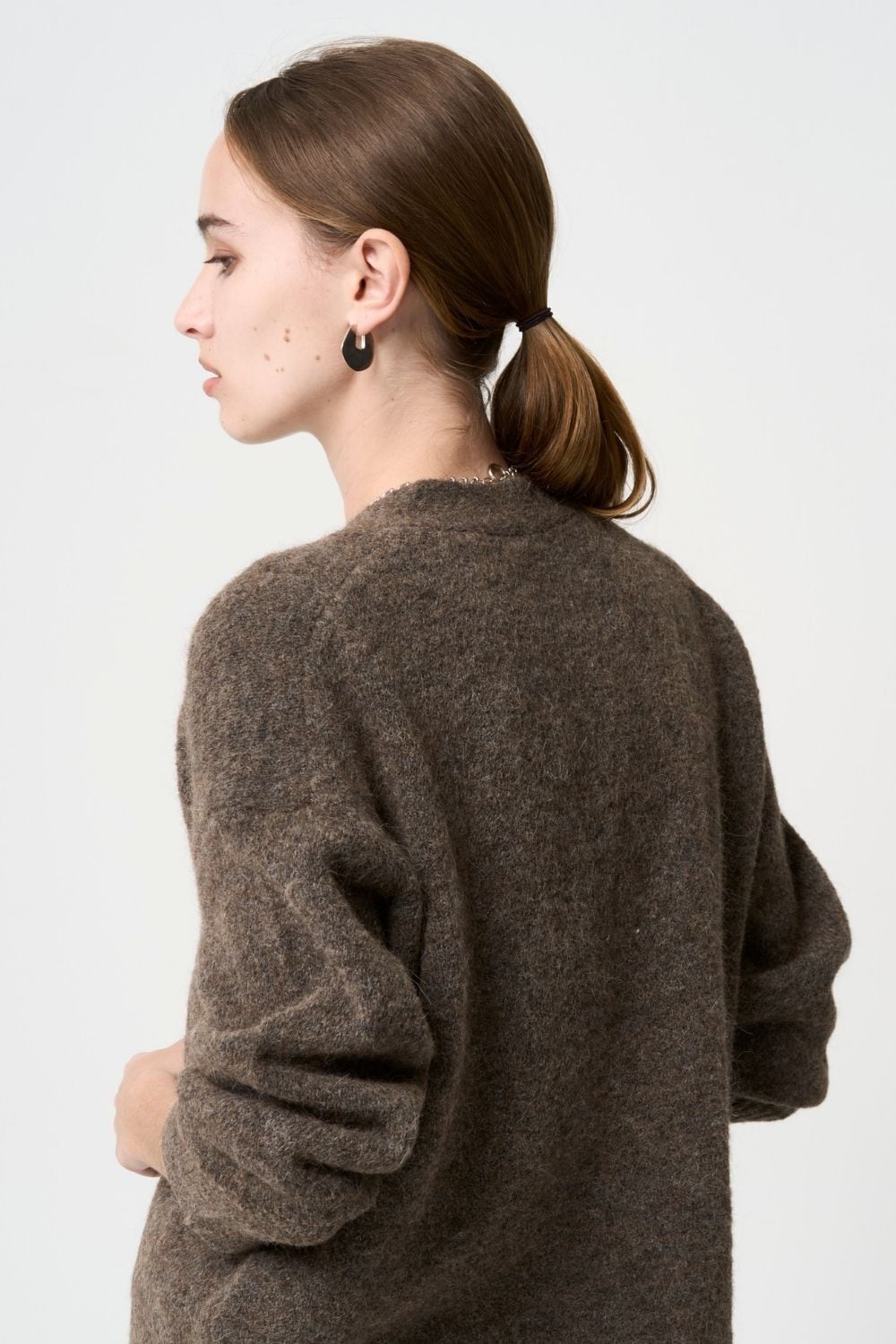 Shaggy Cardigan - BROWN