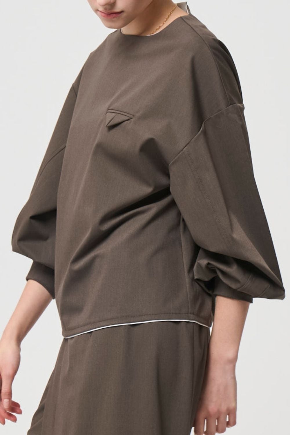 Mannish Pocket Tops - BROWN