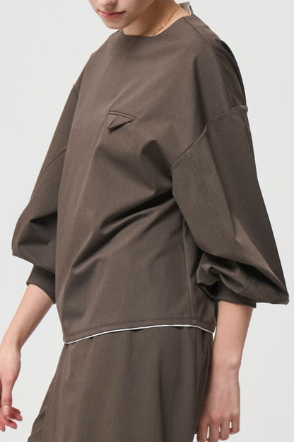 Mannish Pocket Tops - BROWN